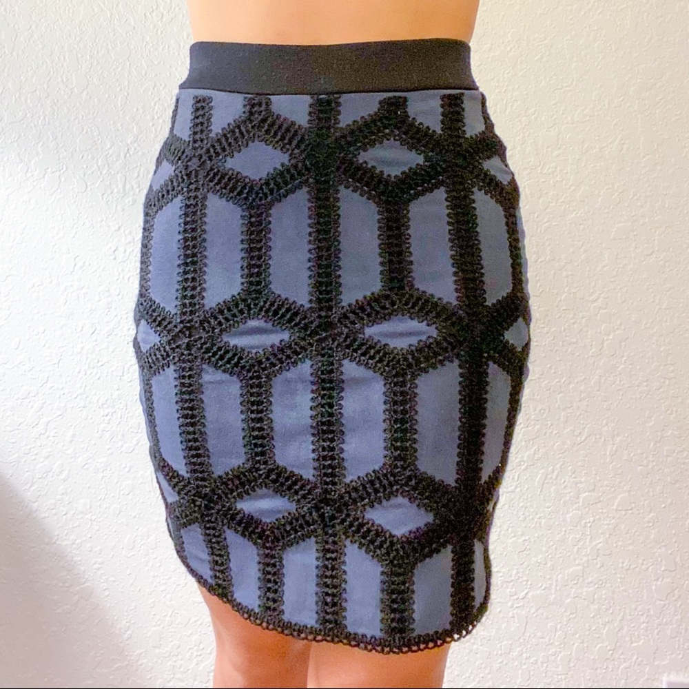 Black Suede Pencil Skirt